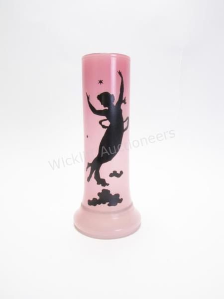 Appraisal: Pierre Schneider Opaline Veritable Vase pink vase with ascending angel