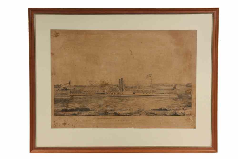 Appraisal: RARE EARLY LITHO SHIP PORTRAIT - 'Bay State Line between