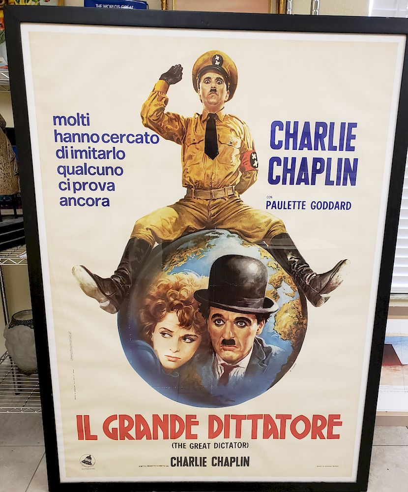 Appraisal: CHARLIE CHAPLIN ITALIAN POSTER Charles Chaplin Il Grande Dictatore Large