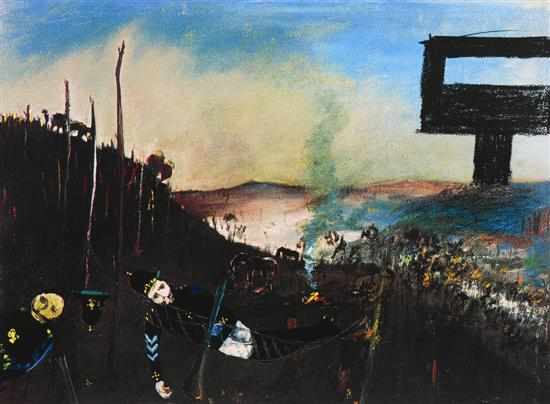 Appraisal: Sidney Nolan - Morning Camp screenprint signed 'Nolan' lower right