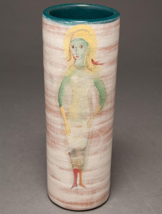 Appraisal: Pillin art pottery vase th century two female figures and