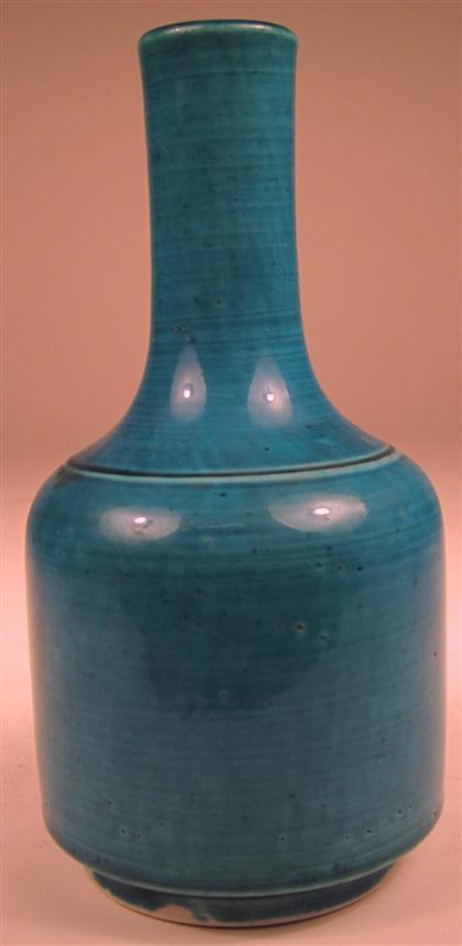 Appraisal: Chinese turquoise glazed porcelain bottle vase th century