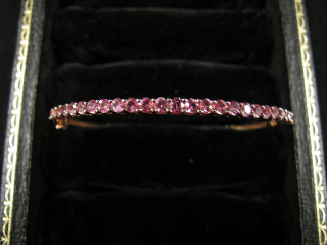 Appraisal: Pink Sapphire Bangle Bracelet total carats in k yellow gold