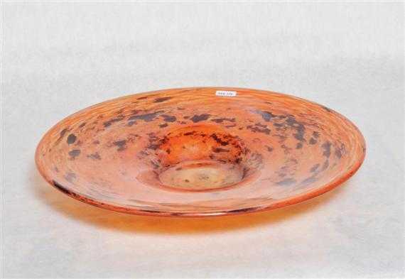 Appraisal: WMF DISH circa Orange glass with brown flecks D cm