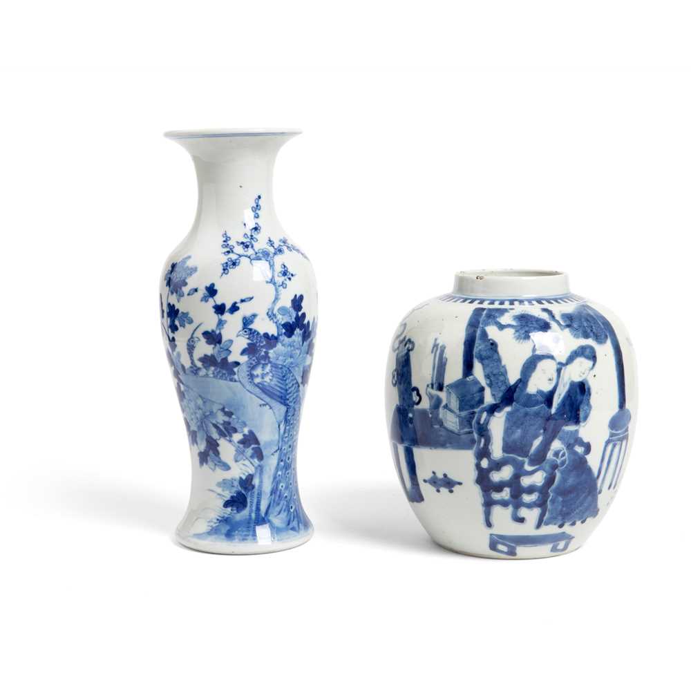 Appraisal: TWO BLUE AND WHITE WARES QING DYNASTY TH CENTURY comprising