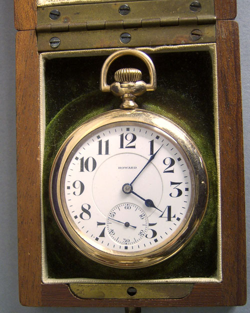 Appraisal: E Howard -jewel open face Railroad pocket watch retaining the