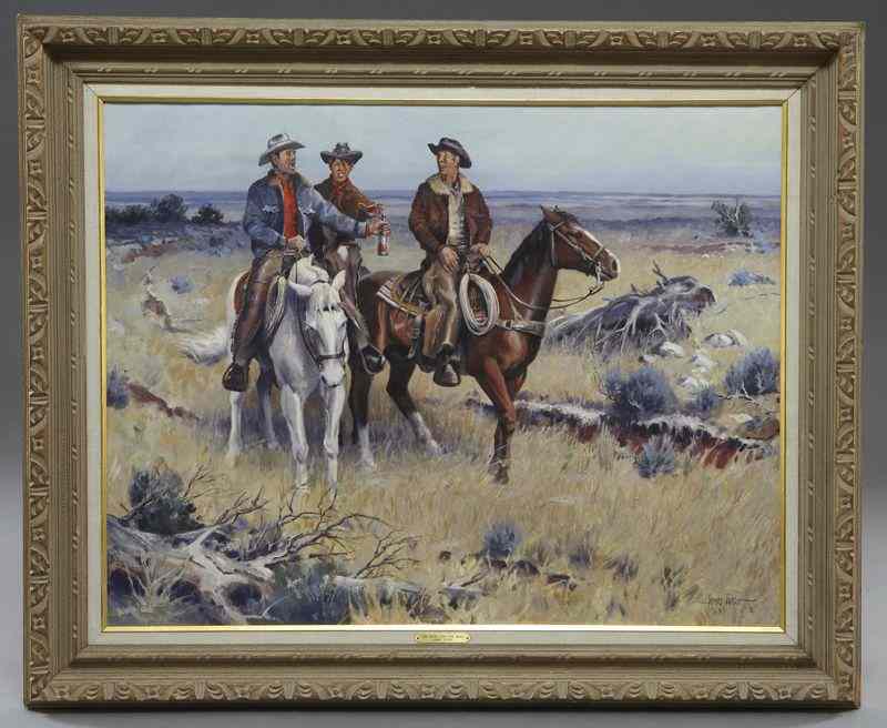 Appraisal: James Boren ''One More For the Road'' oil paintingon canvas