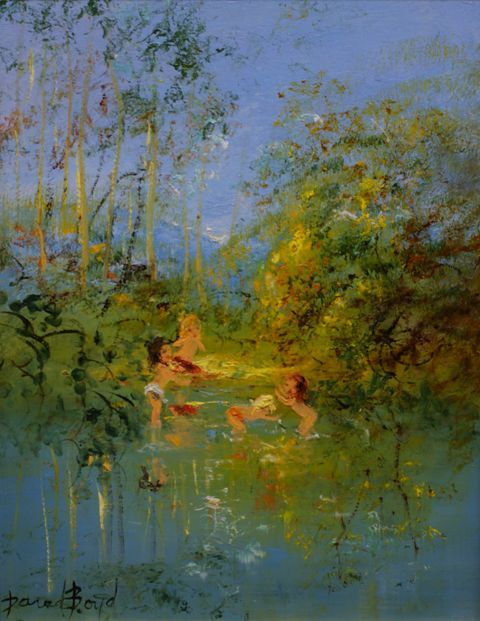 Appraisal: David Boyd born Frolicking in the Pond circa oil on