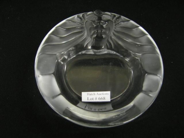 Appraisal: Lalique French Crystal Lion Dish frosted diameter signed excellent