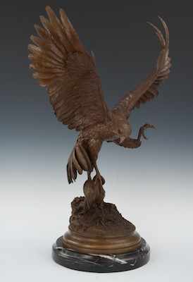 Appraisal: Jules Moigniez French - Attacking Eagle Cast bronze signature inscribed