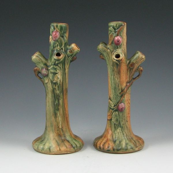 Appraisal: Pair of Weller Woodcraft bud vases One is marked WELLER