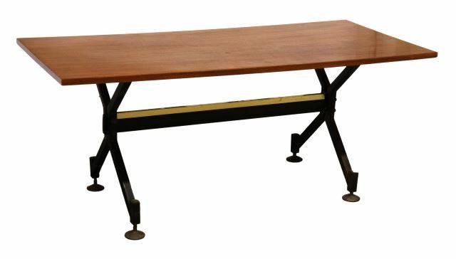 Appraisal: Italian mid-century modern teak coffee table c s having rectangular