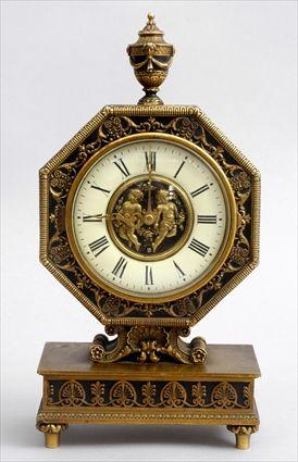 Appraisal: NEOCLASSICAL-STYLE GILT-METAL MANTEL CLOCK Inscribed Edw F Caldwell Co New