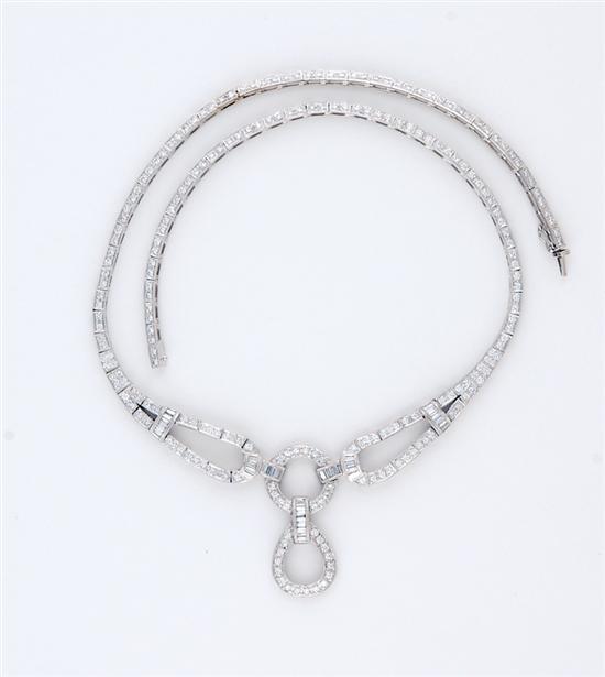 Appraisal: Art Deco style diamond necklace approximately two hundred sixty-three round