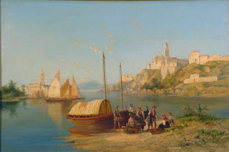 Appraisal: WILLIAM RAYMOND DOMMERSEN DUTCH - AN ITALIAN LAKE VIEW Signed