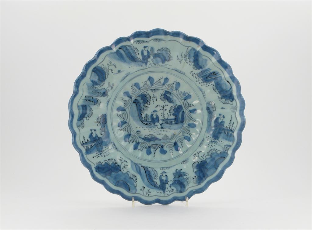 Appraisal: A large Continental tin-glazed dish