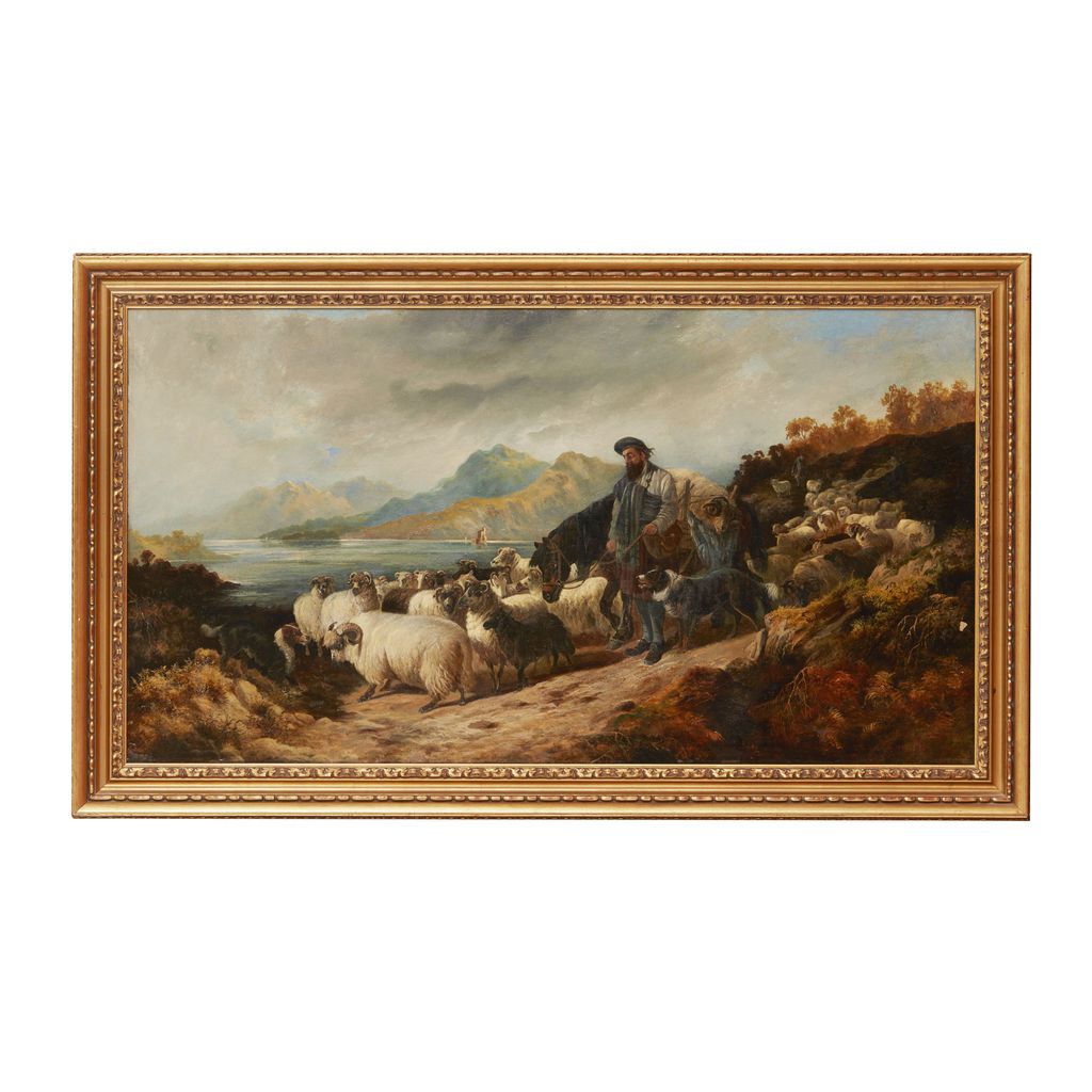 Appraisal: HENRY CHARLES WOOLLETT BRITISH C - ON THE DROVE ROAD