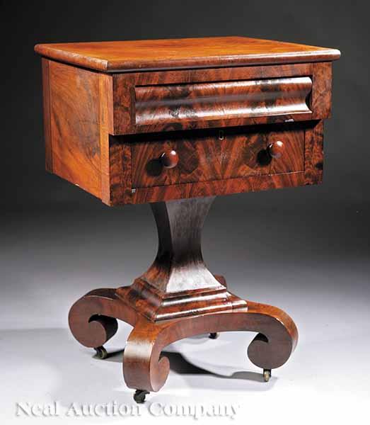 Appraisal: An American Late Classical Mahogany Work Table c in the