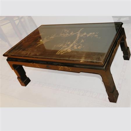 Appraisal: Chinese Black Painted Low Table Estimate -