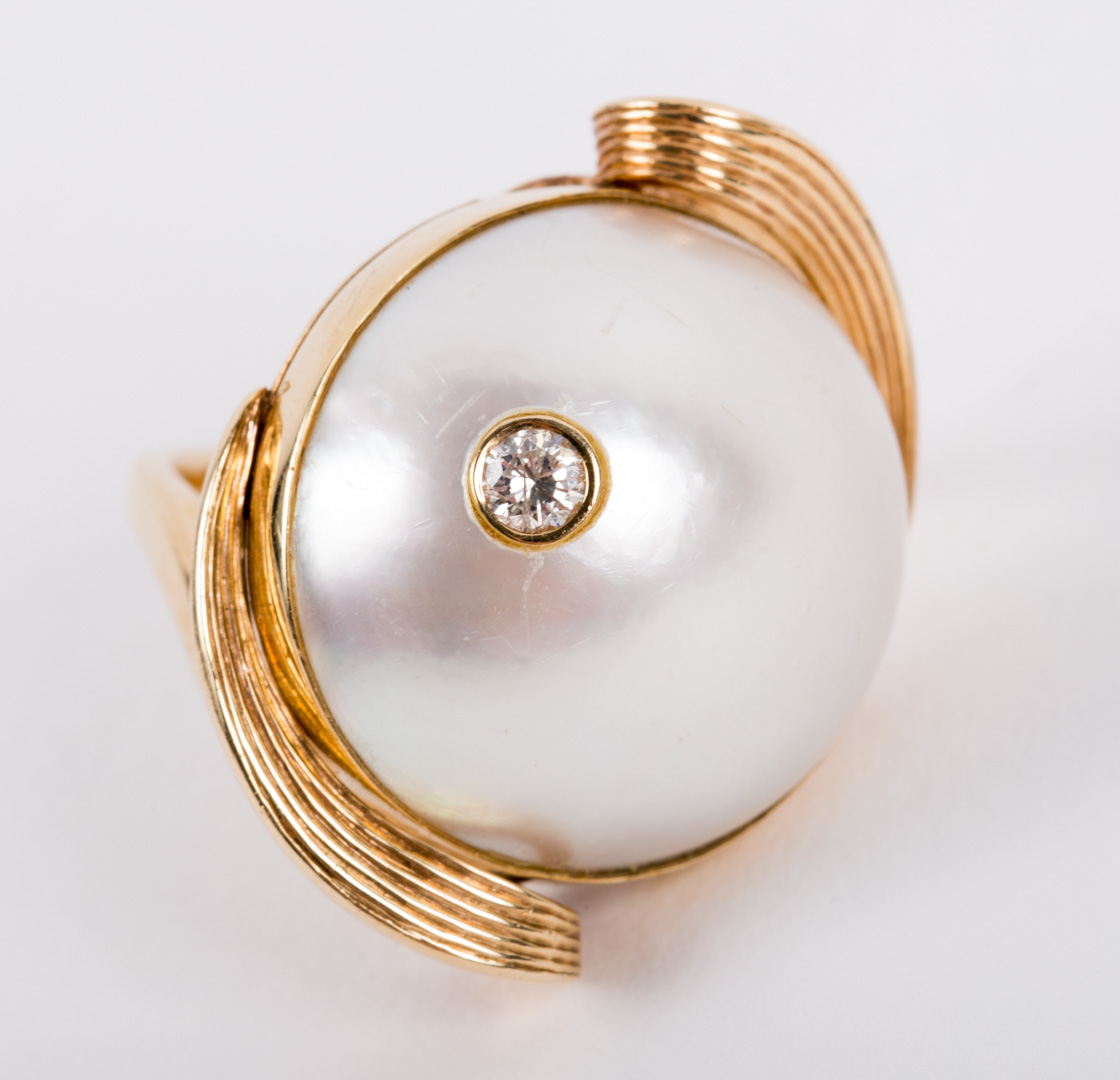 Appraisal: A Mid Century Modern Ruser Mabe Pearl Ring mid century