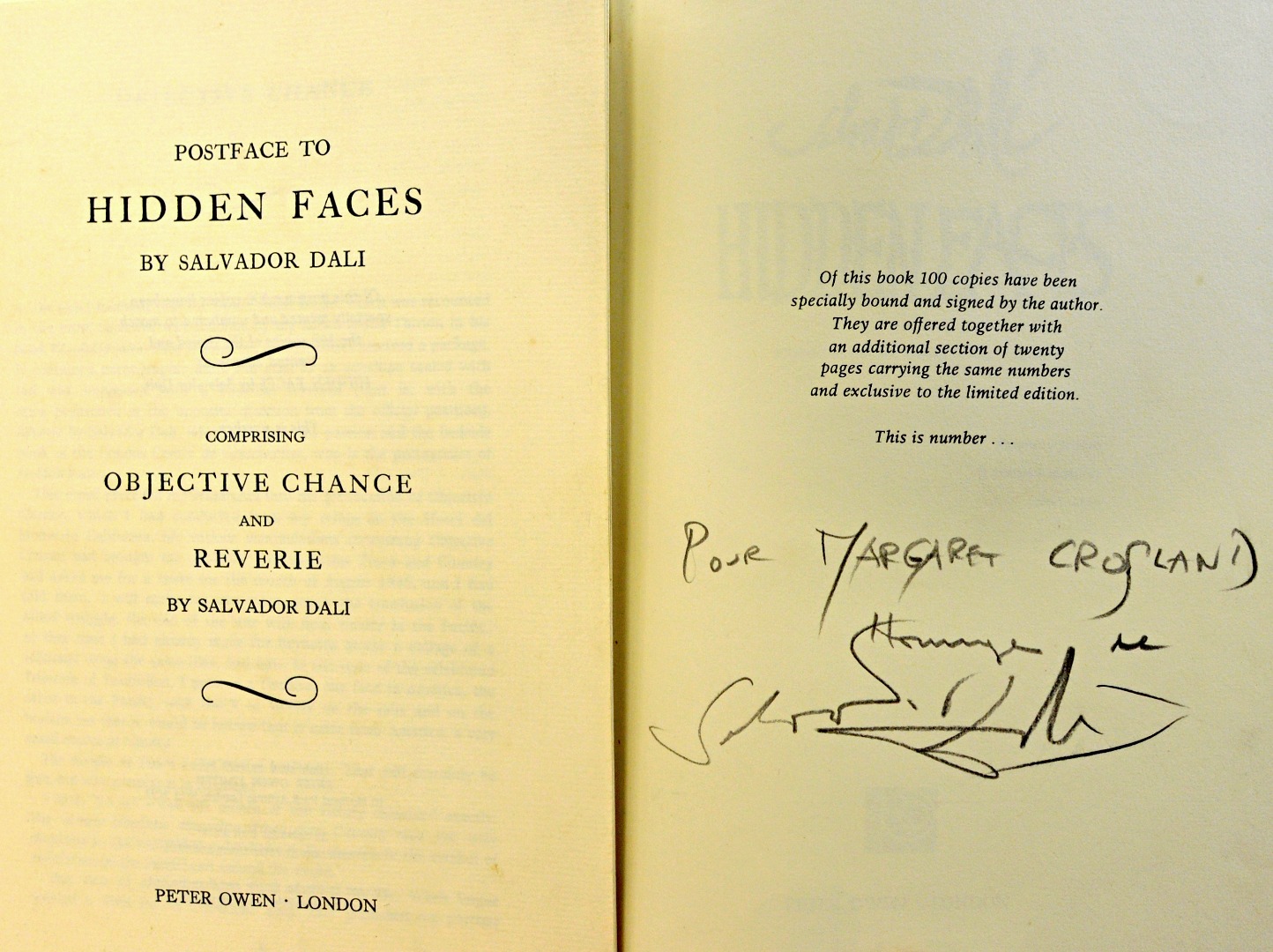 Appraisal: DALI S Hidden Faces Translated by Haakon Chevalier Limited Edition