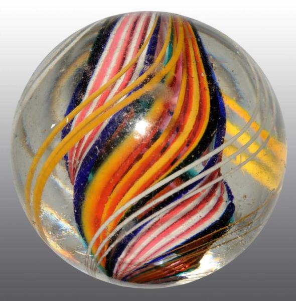 Appraisal: Divided Core Marble Description Core has alternating bands of red