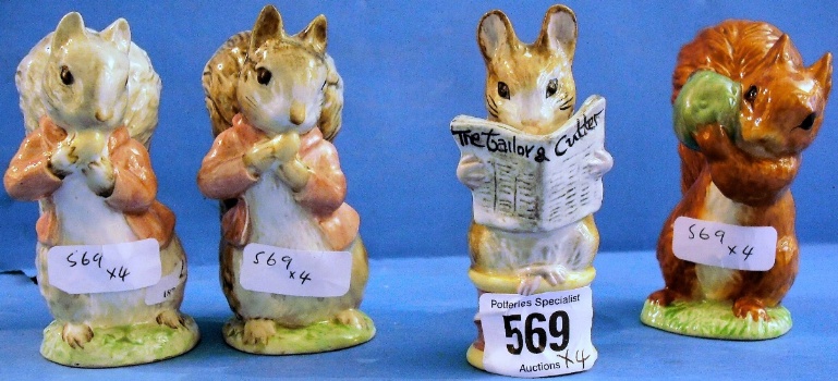 Appraisal: Beswick Beatrix Potter Figures Squirrel Nutkin BP A Timmy Tiptoes