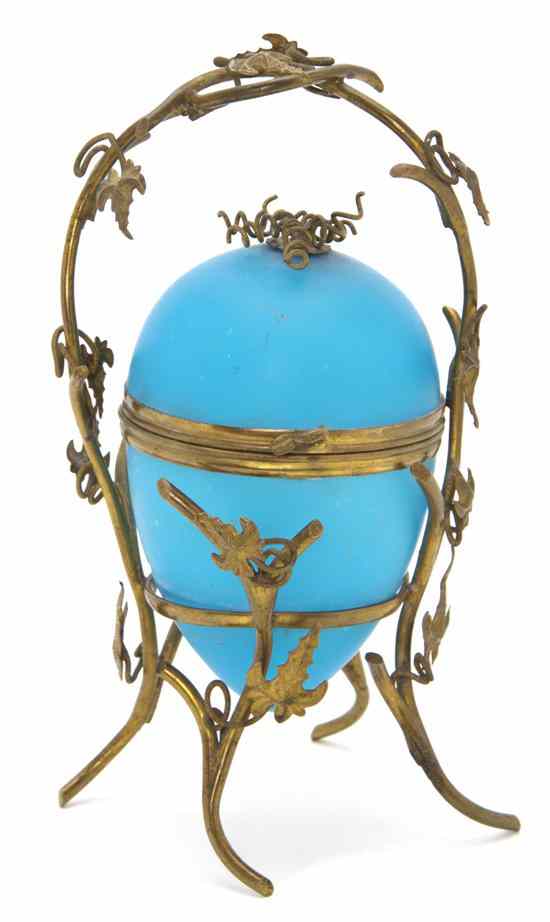 Appraisal: An Opaline Glass and Gilt Metal Mounted Box in the