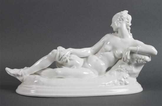 Appraisal: KPM white porcelain figure of a reclining Venus by Paul