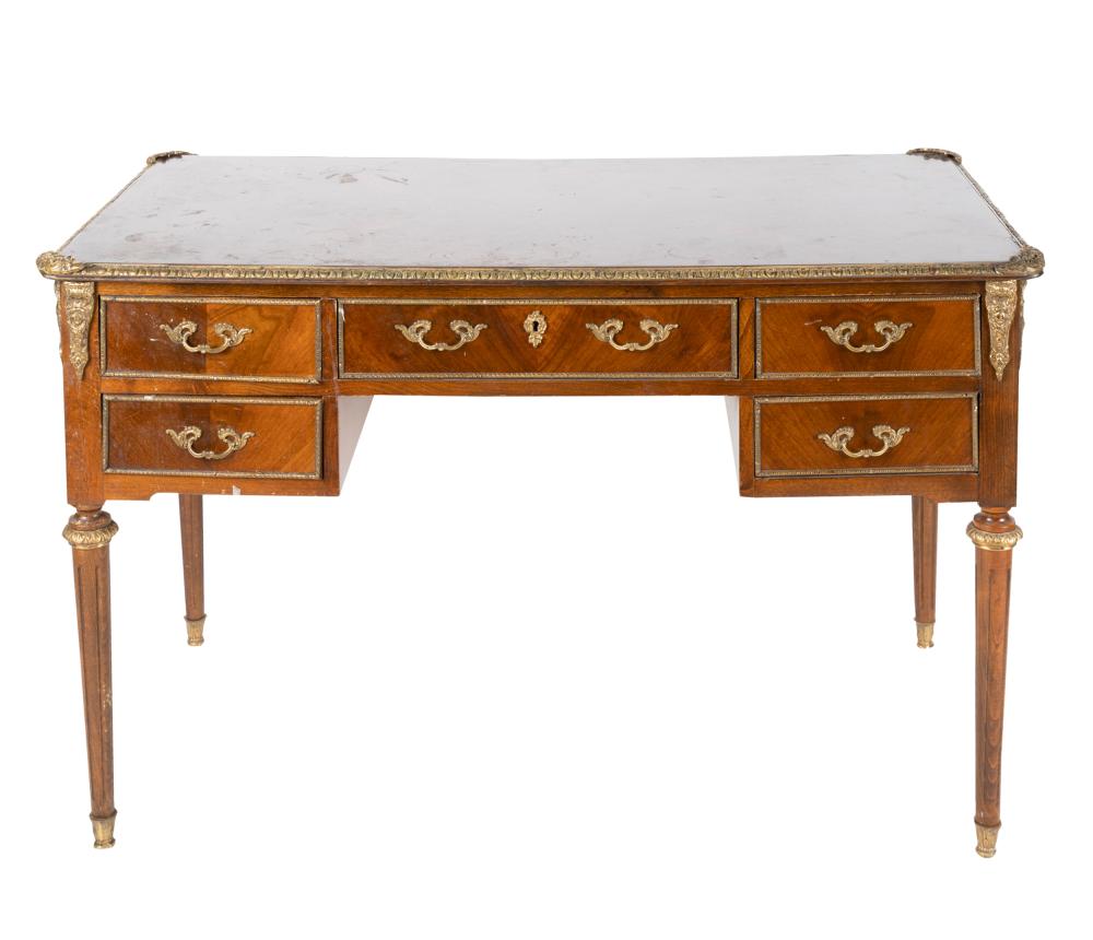 Appraisal: LOUIS XVI STYLE WRITING DESKmid th century with gilt metal