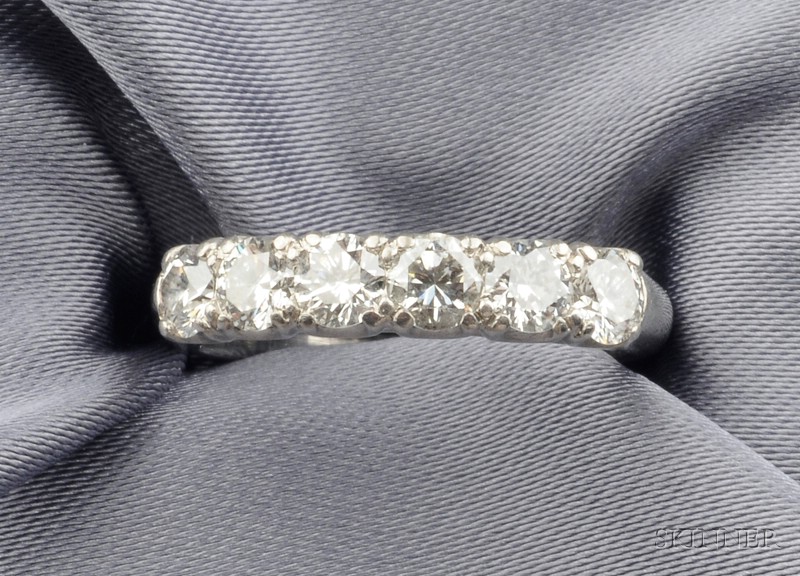 Appraisal: Palladium and Diamond Ring designed as a half hoop of