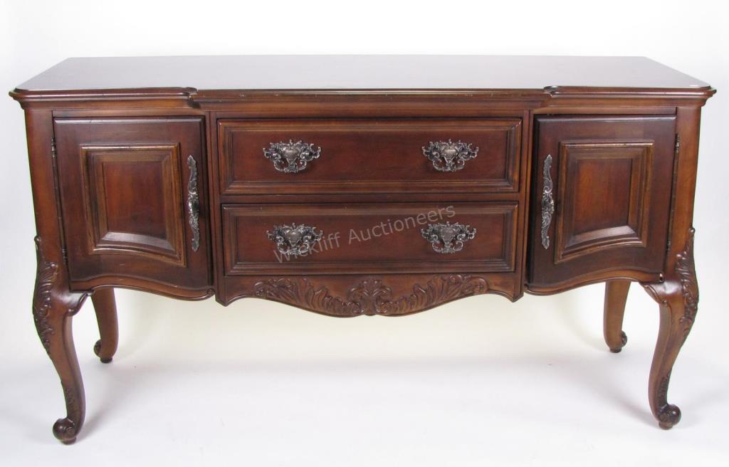 Appraisal: A mahogany sideboard neoclassical style by Bernhardt fitted flatware drawer