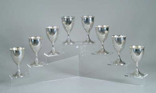 Appraisal: SET OF EIGHT STERLING GOBLETS BY SCHOFIELD CO INC Number