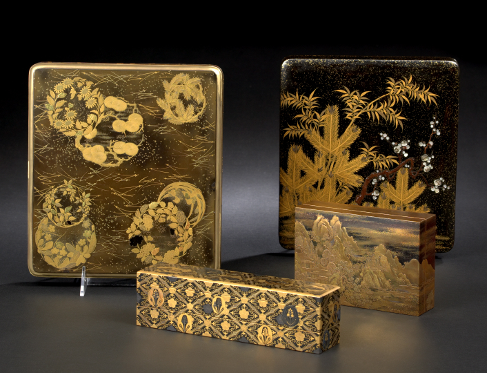 Appraisal: Japanese Lacquer Brush Storage Box late th century of rectangular