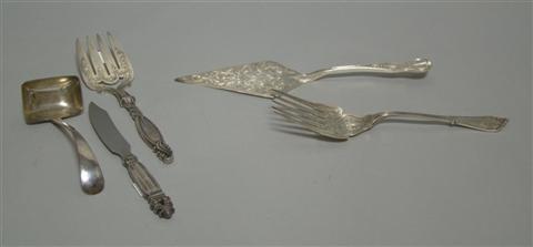 Appraisal: FIVE SERVING PIECES The group including a Georg Jensen silver