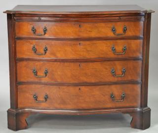 Appraisal: Beacon Hill mahogany serpentine chest with pull out slide ht