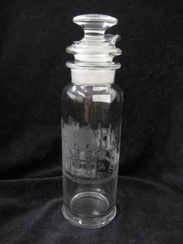 Appraisal: Heisey Glass ''Tally Ho'' Etched Cocktailshaker scarce '' tall excellent