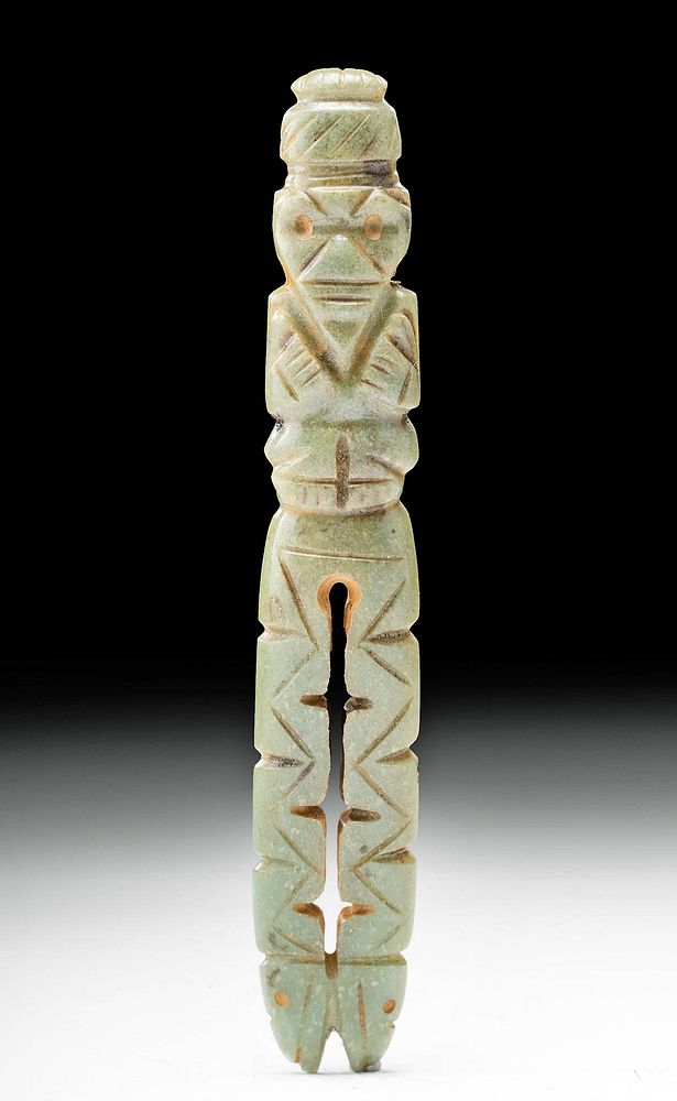 Appraisal: Costa Rican Jade Celt - Bird Man w -Headed Serpent