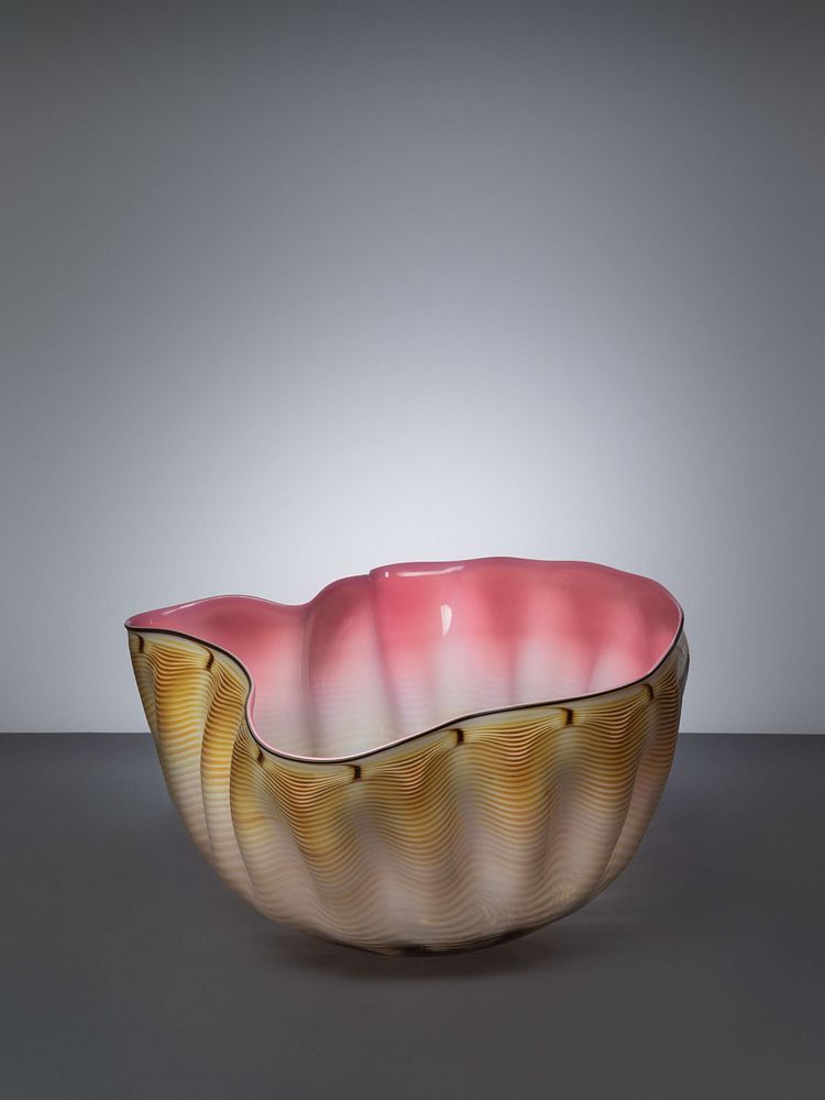 Appraisal: Dale Chihuly American b Pink and Gold Seaform c Dale