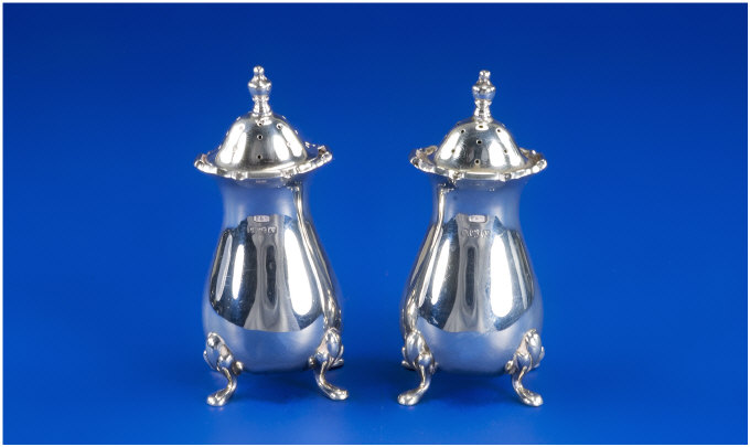 Appraisal: Pair of Silver Salt and Pepper Pots Hallmarked Birmingham inches