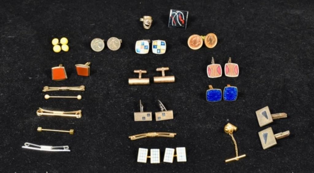 Appraisal: Grouping of cufflinks and men's accessories Early to Mid th