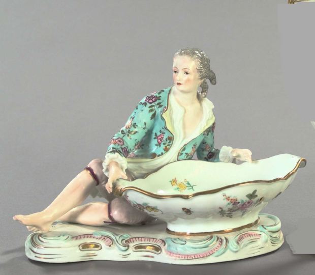 Appraisal: Large German Porcelain Figural Sweetmeats Bowl fourth quarter th century