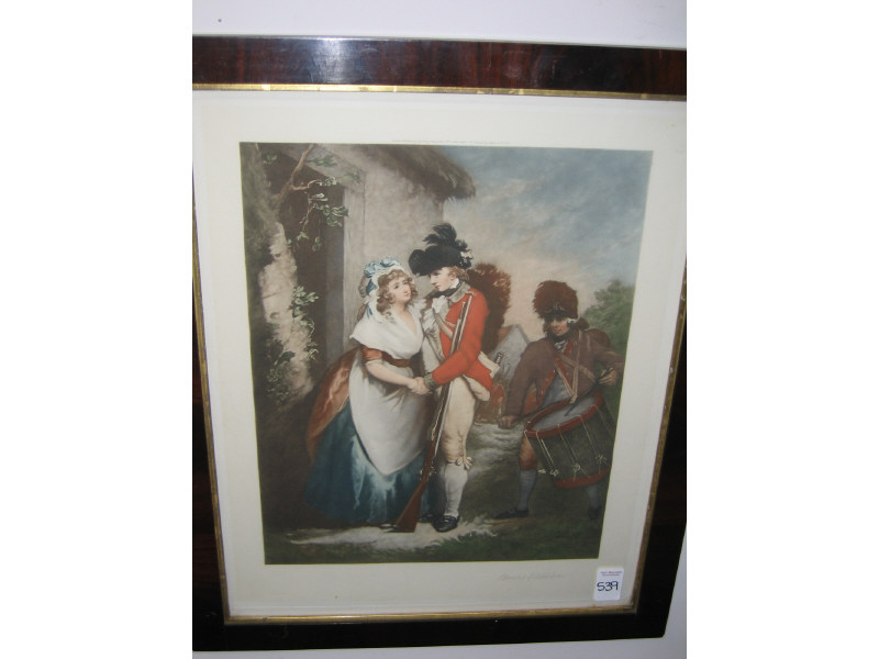 Appraisal: THOMAS G APPLETON BRITISH Soldier maiden and drummer color mezzotint