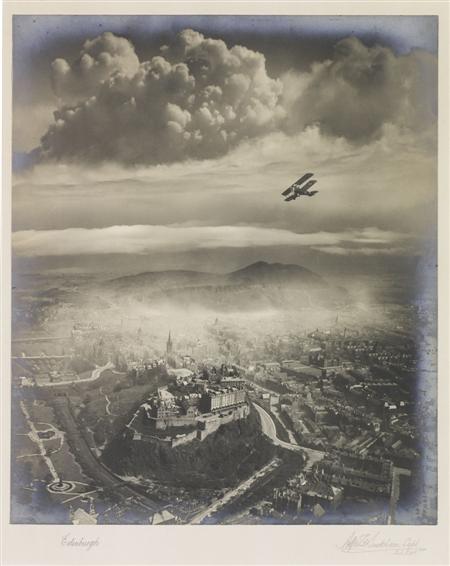 Appraisal: Buckham Captain Alfred Aerial view of Edinburgh c silver gelatin