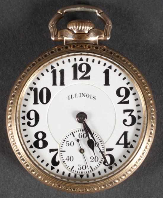 Appraisal: Illinois Watch Co K gold filled open-face pocket watch movement