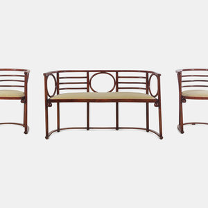 Appraisal: Josef Hoffmann for J J Kohn Austrian - Settee and