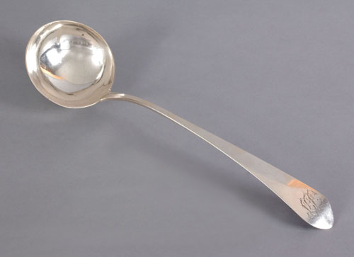 Appraisal: Philadelphia silver ladle ca bearing the touch of John Myers