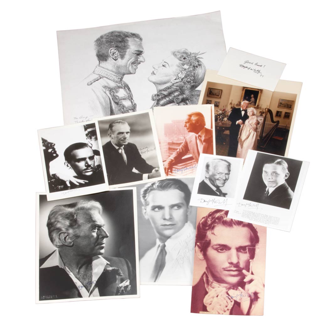 Appraisal: FAIRBANKS DOUGLAS JR Group of signed photographs and ephemera spanning