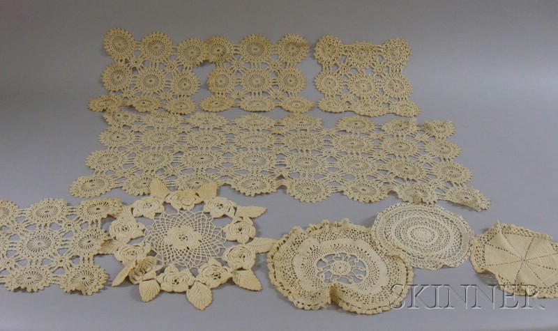 Appraisal: Small Group of Crocheted Lace Doilies and a Runner