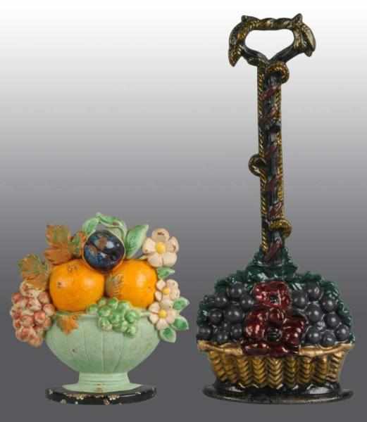 Appraisal: Lot of Cast Iron Doorstops Description Includes a Hubley fruit